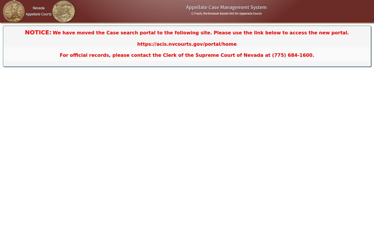 Washoe County public records access through the Nevada appellate case search